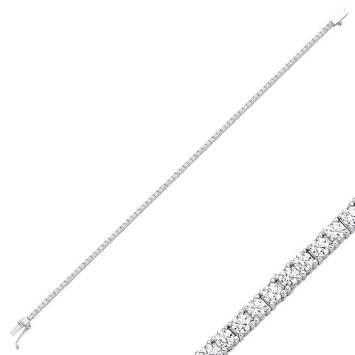 14 Ayar Beyaz Altın 2mm Su Yolu Bileklik - 1