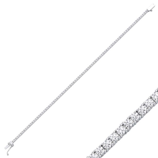 14 Ayar Beyaz Altın 2mm Su Yolu Bileklik - 1