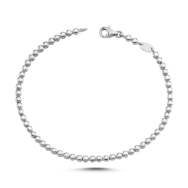 14 Ayar Beyaz Altın Taşsız Su Yolu Bileklik - 4