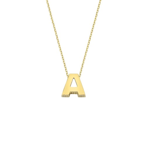 Lowercase Letter A 14 Carat Gold Necklace - 1