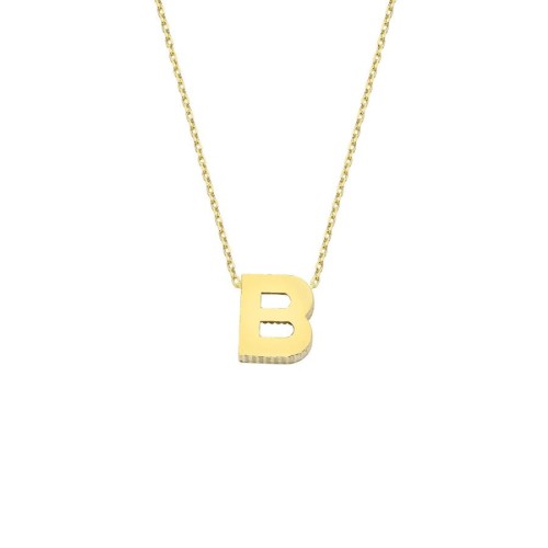 Lowercase Letter B 14 Carat Gold Necklace - 1