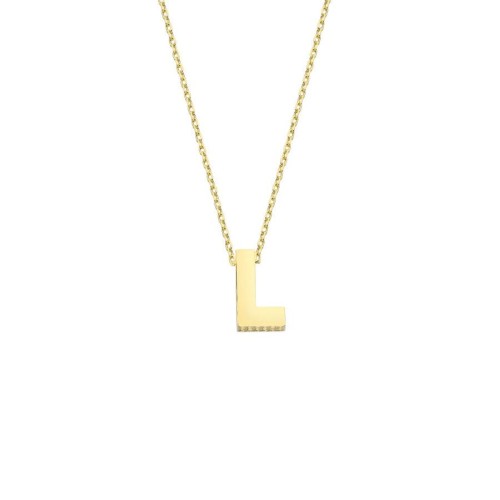 Small Letter L 14 Carat Gold Necklace - 1