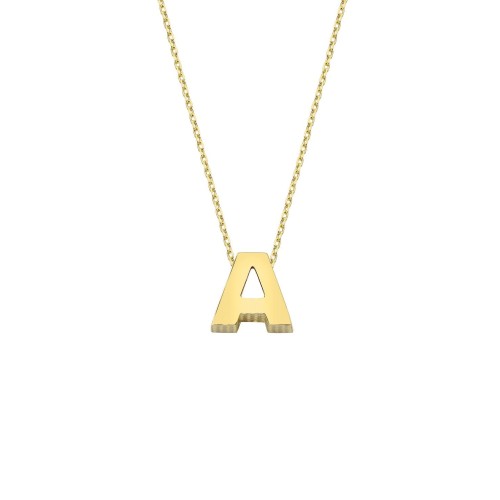 CNG Jewels - 14k Gold İntial Letter A Necklace
