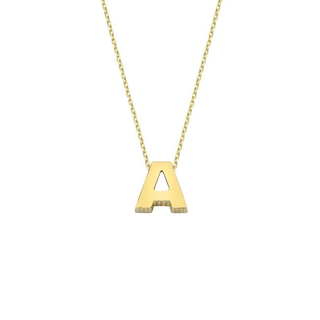 14k Gold İntial Letter A Necklace