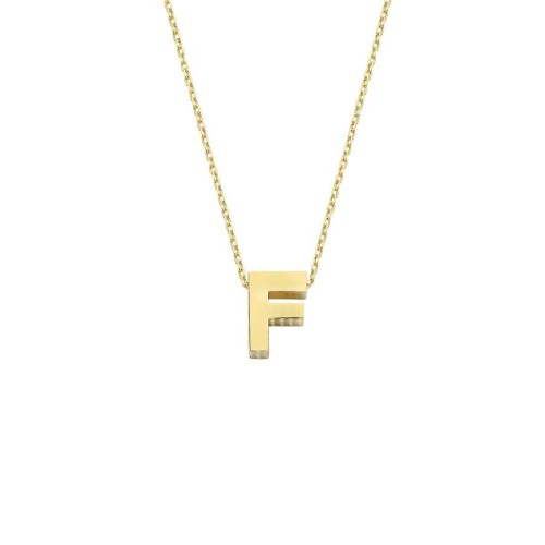 CNG Jewels - 14k Gold İntial Letter F Necklace