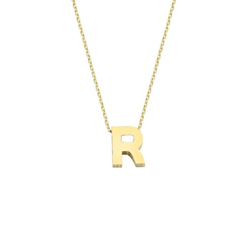 CNG Jewels - 14k Gold İntial Letter R Necklace