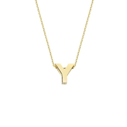 CNG Jewels - 14k Gold İntial Letter Y Necklace