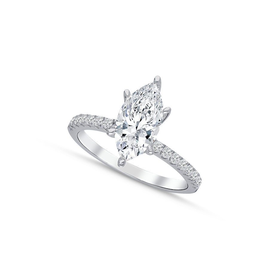 2 Karat Markiz Tektaş Gümüş Yüzük - CNG Jewels