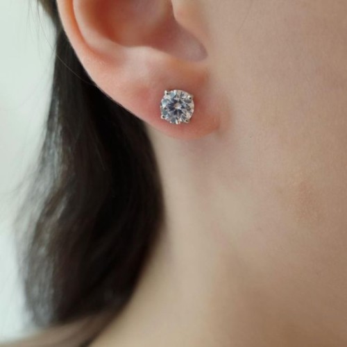 2 Karat Tektaş Gümüş Küpe - CNG Jewels (1)