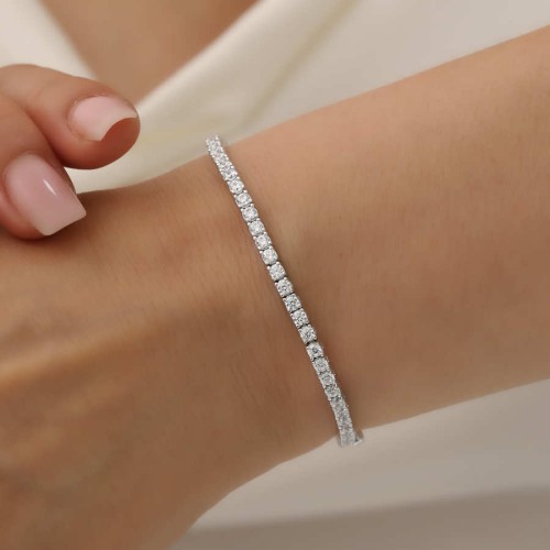 2,5mm Su Yolu Gümüş Bileklik - 3