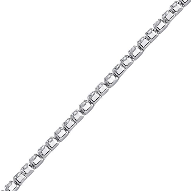 2mm Colored Stone Silver Waterway Bracelet - 4