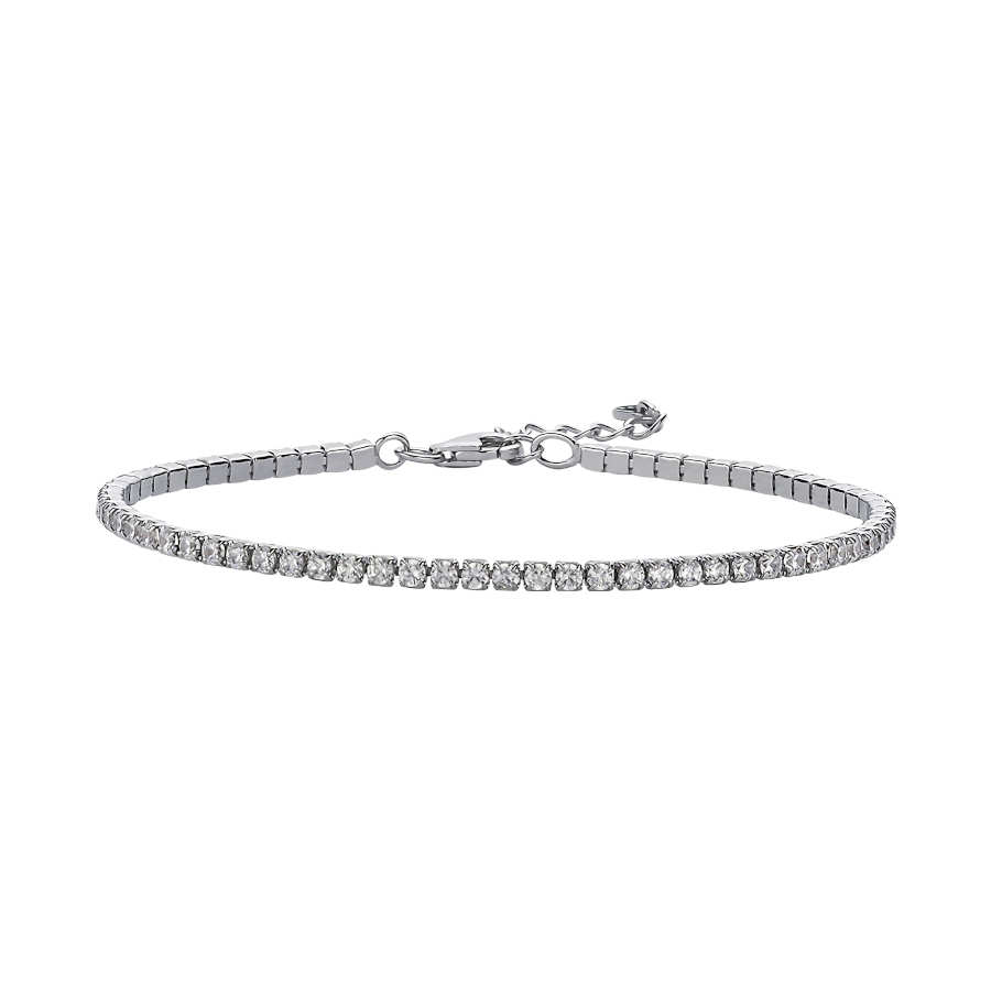 2mm Stone Thin Waterway Silver Bracelet - CNG Jewels (1)