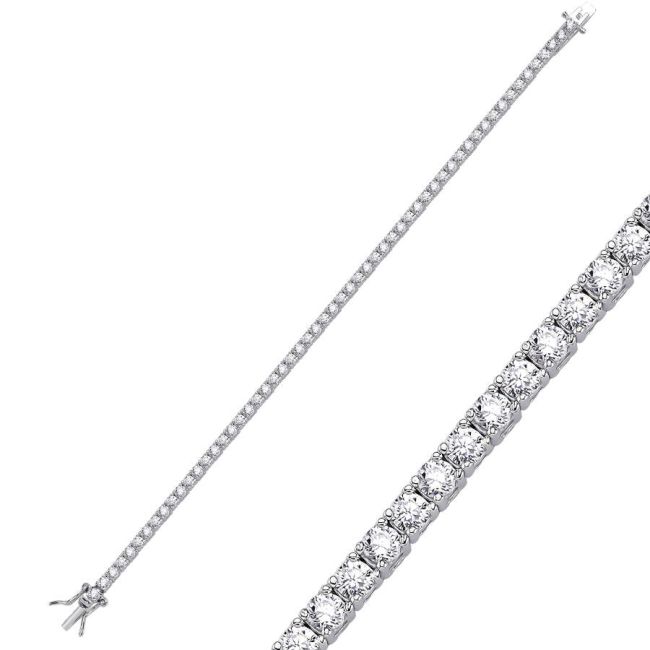 3mm Su Yolu Gümüş Bileklik - 1