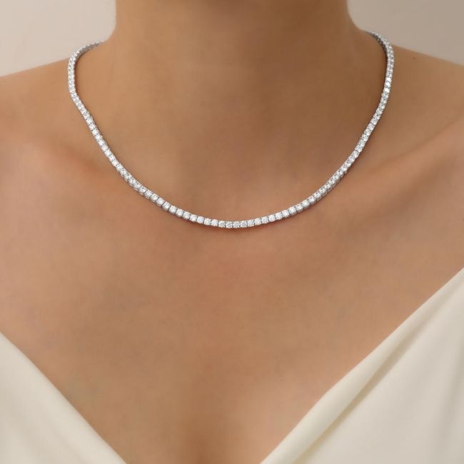 3mm Su Yolu Gümüş Kolye - 2