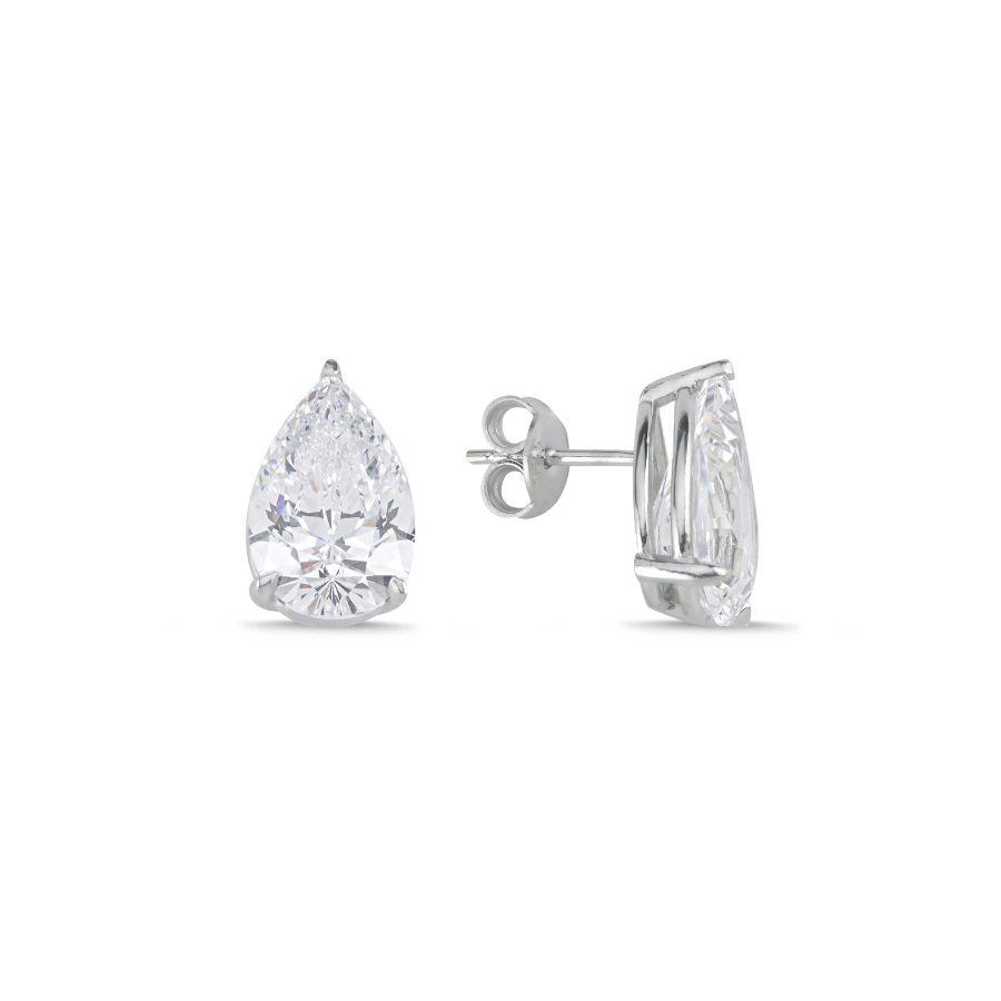 4 Karat Damla Tektaş Gümüş Küpe - CNG Jewels