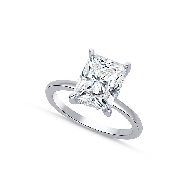 4 Karat Radiant Tektaş Gümüş Yüzük - 1