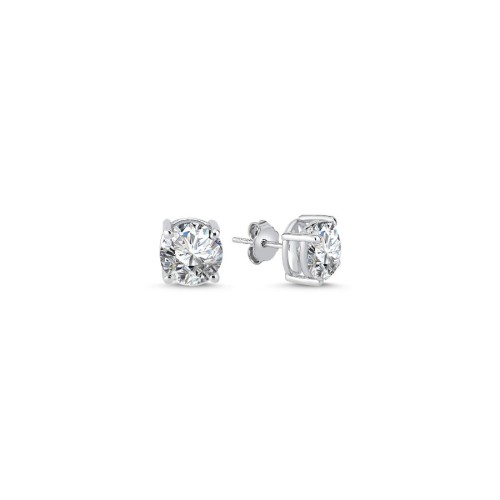4 Karat Tek Taş Gümüş Küpe - CNG Jewels