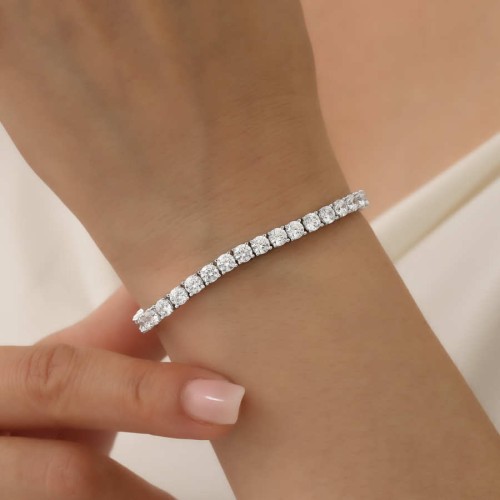 4mm Su Yolu Gümüş Bileklik - 3