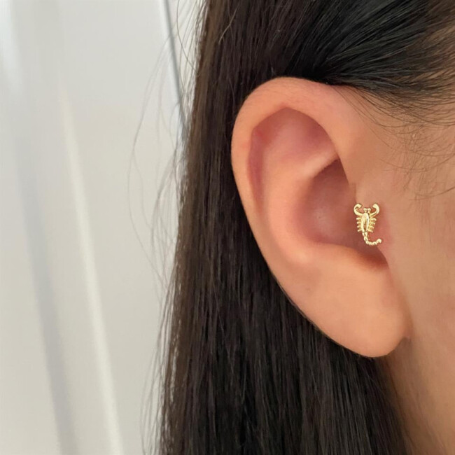 Akrep Altın Tragus Piercing - 2