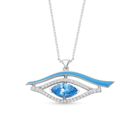 CNG Jewels - Almendra Mavi Göz Gümüş Kadın Kolye