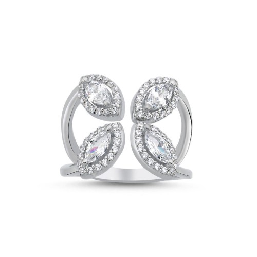 Almond Taşlı Kadın Gümüş Yüzük - CNG Jewels