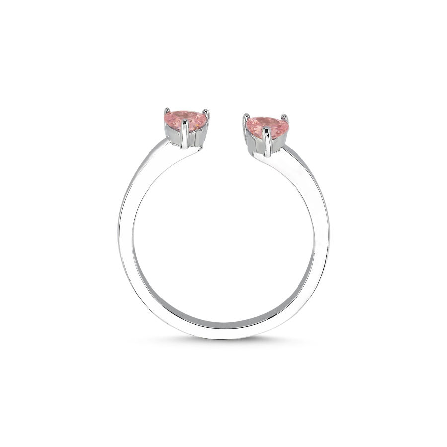 Amor Pink Heart Women's Silver Ring - CNG Jewels (1)