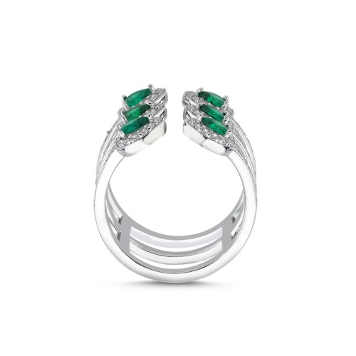 Amour Emerald Silver Women's Ring - CNG Jewels (1)