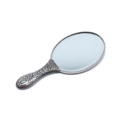 Anchor Patterned Silver Hand Mirror No. 1 - CNG Jewels (1)