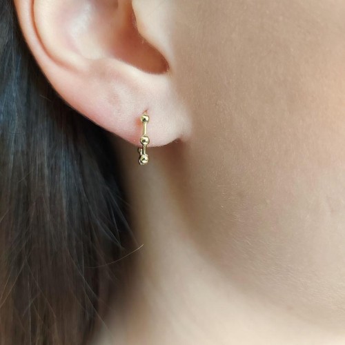CNG Jewels - Araları Top Küçük Halka Gold Gümüş Kadın Küpe