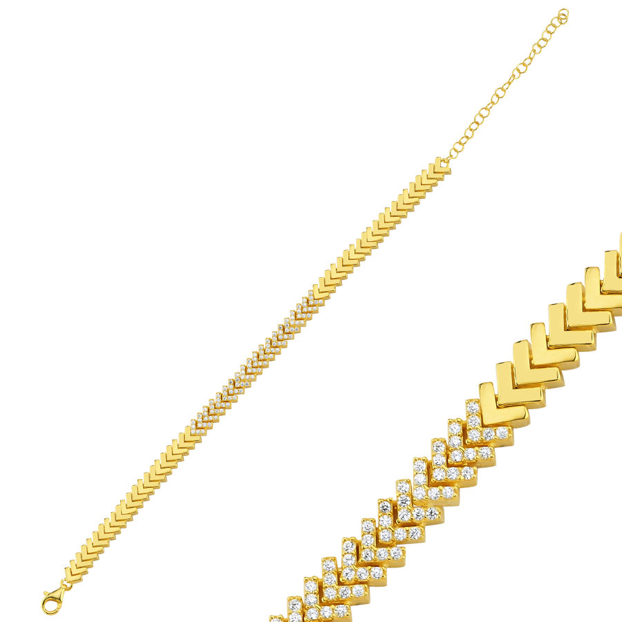 Sergente Waterway Women's Silver Bracelet with Stone in the Middle - CNG Jewels