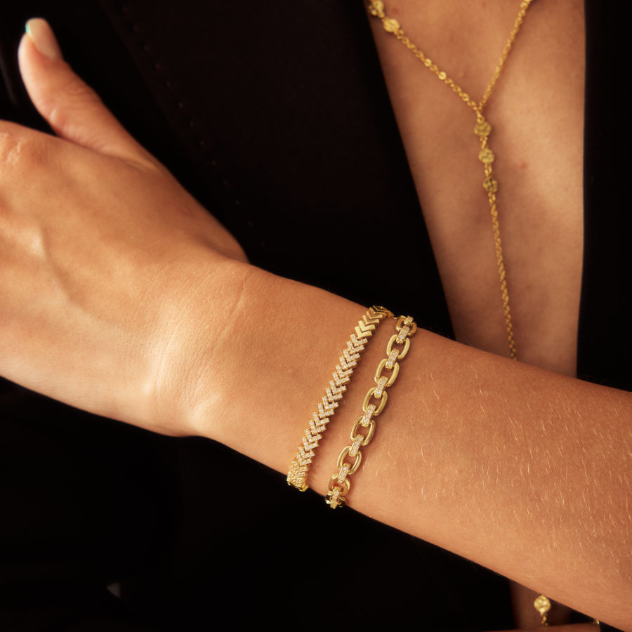 Sergente Waterway Women's Silver Bracelet with Stone in the Middle - CNG Jewels (1)