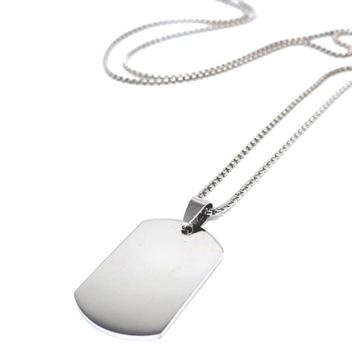 Asker Künyesi Çelik Erkek Kolye - 1