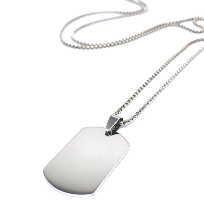 Asker Künyesi Çelik Erkek Kolye - 1