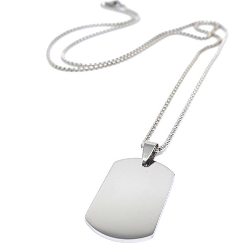 Asker Künyesi Çelik Erkek Kolye - 2