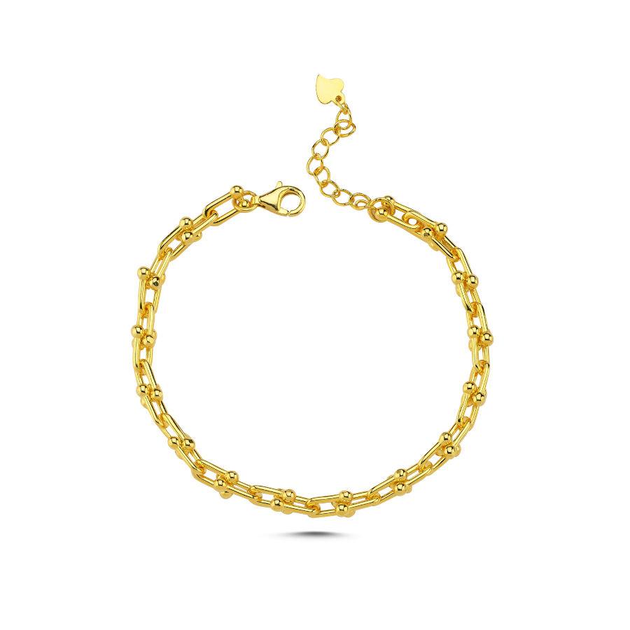 Paperclip Chain Model Gold Silver Women's Bracelet - CNG Jewels (1)