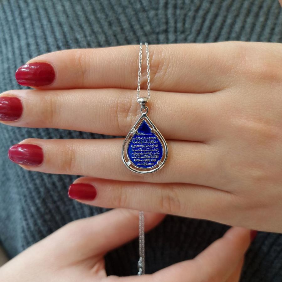 Ayet-el Kursi ve Nazar Ayetli Çift Taraflı Gümüş Kadın Kolye - CNG Jewels (1)