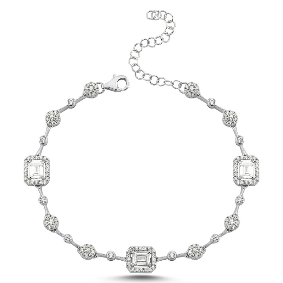 Baget Taşlı Işık Seli Kadın Gümüş Bileklik - CNG Jewels (1)