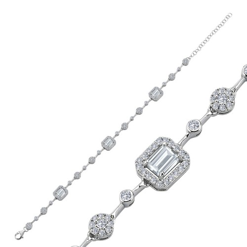 CNG Jewels - Baget Taşlı Işık Seli Kadın Gümüş Bileklik