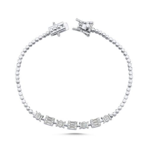 Baget Taşlı Kadın Gümüş Bileklik - CNG Jewels