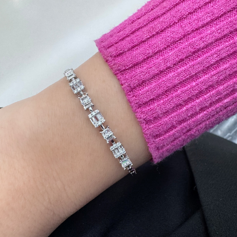 Baget Taşlı Kadın Gümüş Bileklik - CNG Jewels (1)