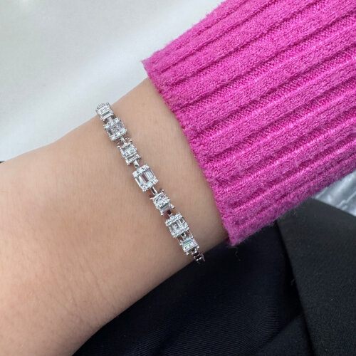 Baget Taşlı Kadın Gümüş Bileklik - CNG Jewels (1)