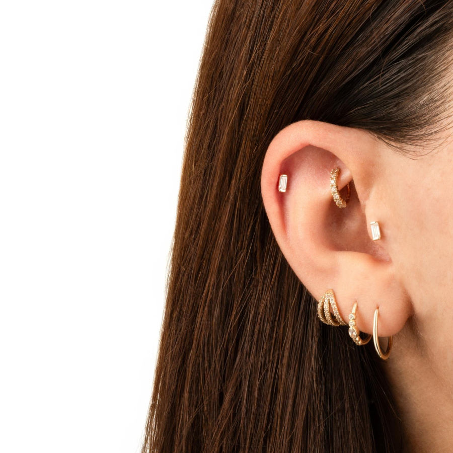 Baget Tektaş Altın Helix Küpe - CNG Jewels (1)