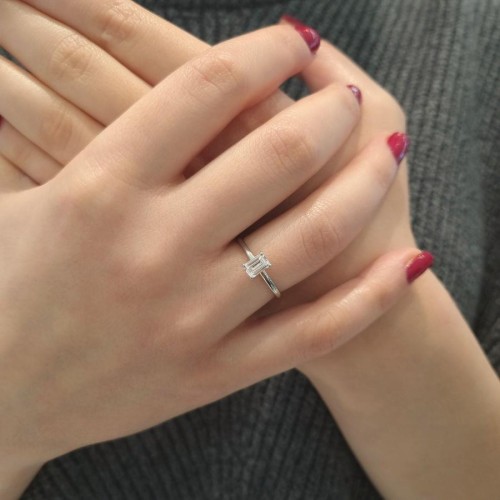 Baget Tektaş Gümüş Kadın Yüzük - CNG Jewels (1)