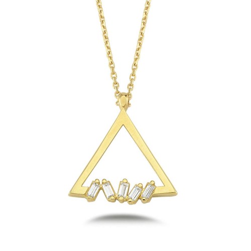 CNG Jewels - Baguette Triangle Shaped Gold Necklace