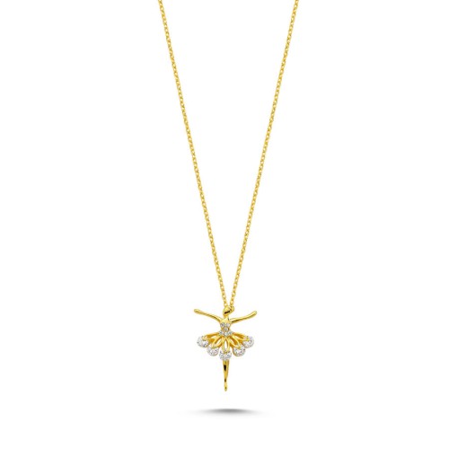 Balerin Gold Kadın Gümüş Kolye - 1