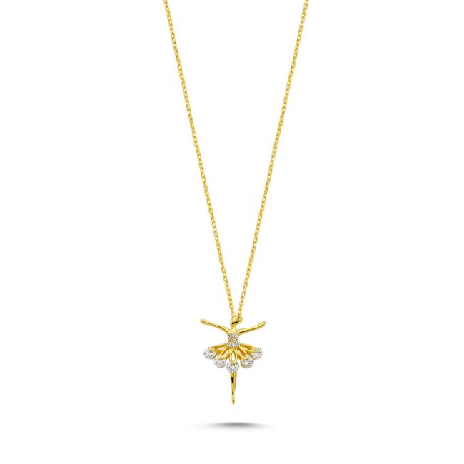 Balerin Gold Kadın Gümüş Kolye - 1
