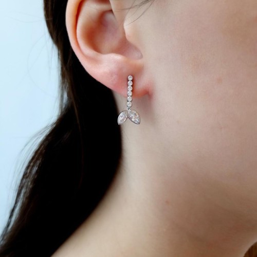 Fishtail Marquise Silver Women's Earrings - CNG Jewels (1)