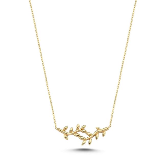 Bay Leaf Gold Necklace
