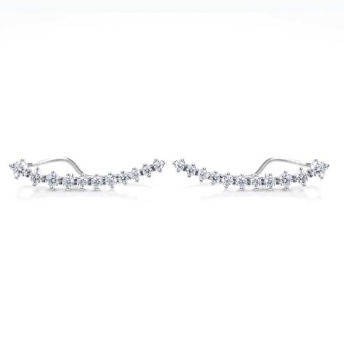 CNG Jewels - Beyaz Taşlı Ear Cuff Gümüş Bayan Küpe