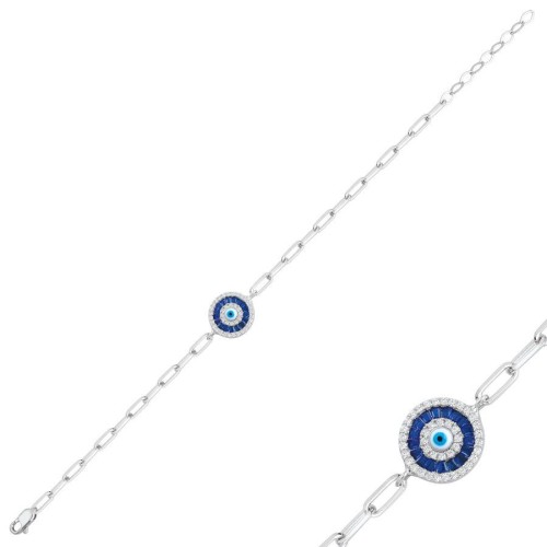CNG Jewels - Blue Baget Göz Gümüş Kadın Bileklik